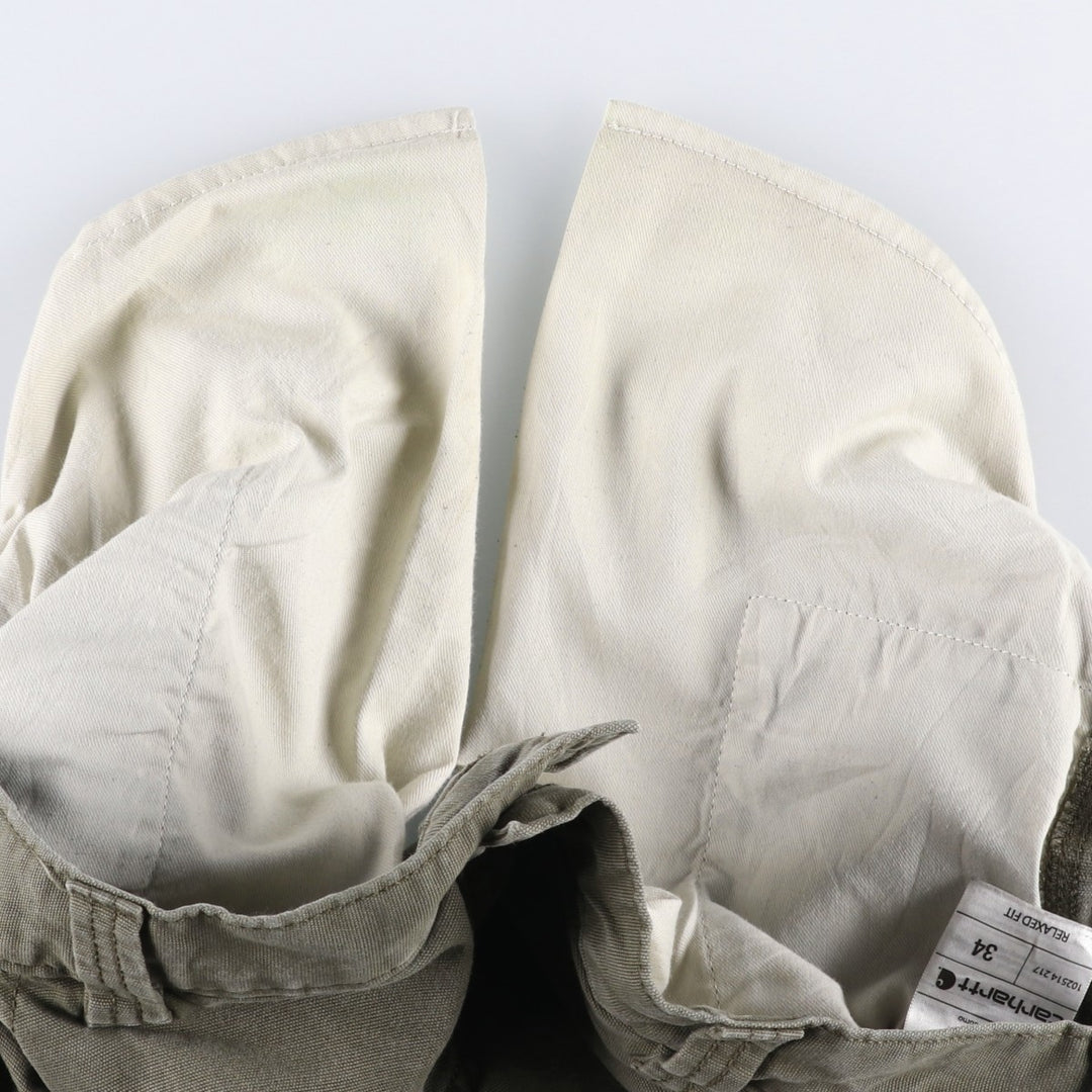 Carhartt Relaxed Fit Duck Work Shorts, Short Pants, Men's, W34 equivalent cotton Khaki type Vintage Second Hand
