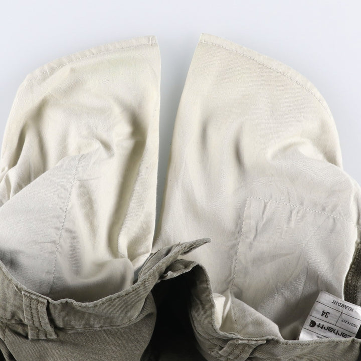 Carhartt Relaxed Fit Duck Work Shorts, Short Pants, Men's, W34 equivalent cotton Khaki type Vintage Second Hand
