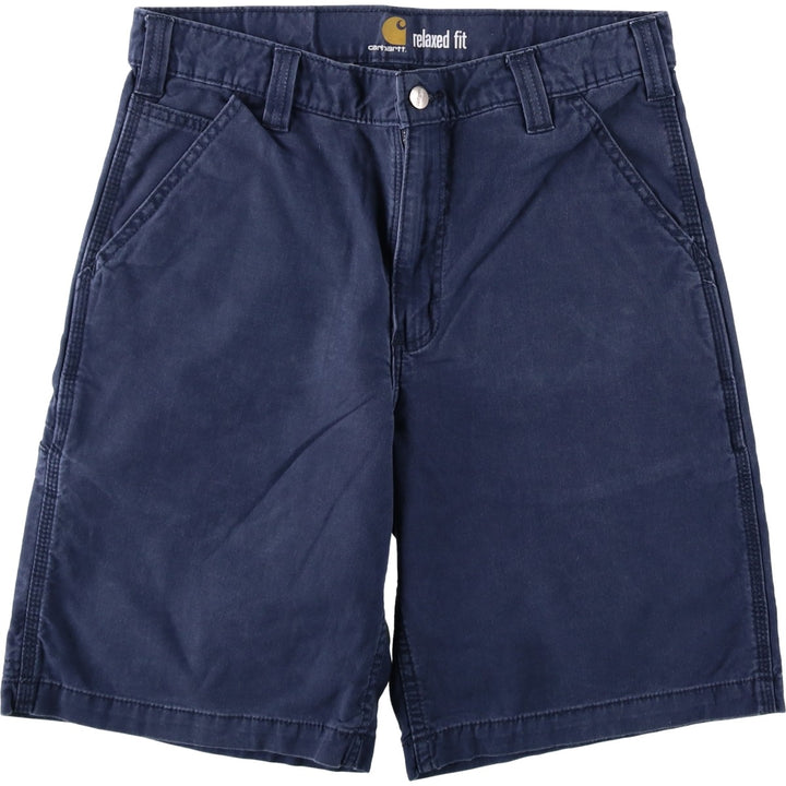 Carhartt Relaxed Fit Duck Work Shorts, Men's Size W32 cotton navy blue type Vintage Second Hand