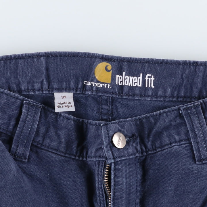 Carhartt Relaxed Fit Duck Work Shorts, Men's Size W32 cotton navy blue type Vintage Second Hand
