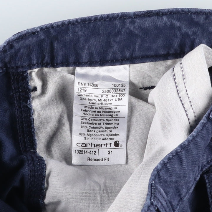 Carhartt Relaxed Fit Duck Work Shorts, Men's Size W32 cotton navy blue type Vintage Second Hand
