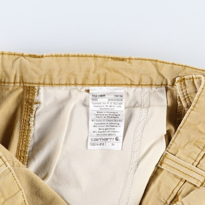 Carhartt Relaxed Fit Duck Work Shorts, Short Pants, Men's, W34 equivalent cotton Beige type Vintage Second Hand