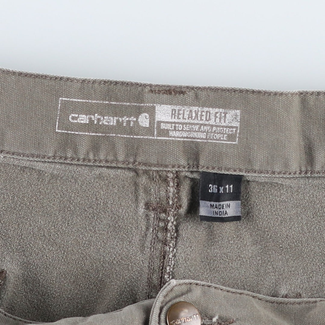 Carhartt Relaxed Fit Duck Painter Shorts, Men's W37 cotton Khaki type sage green Vintage Second Hand