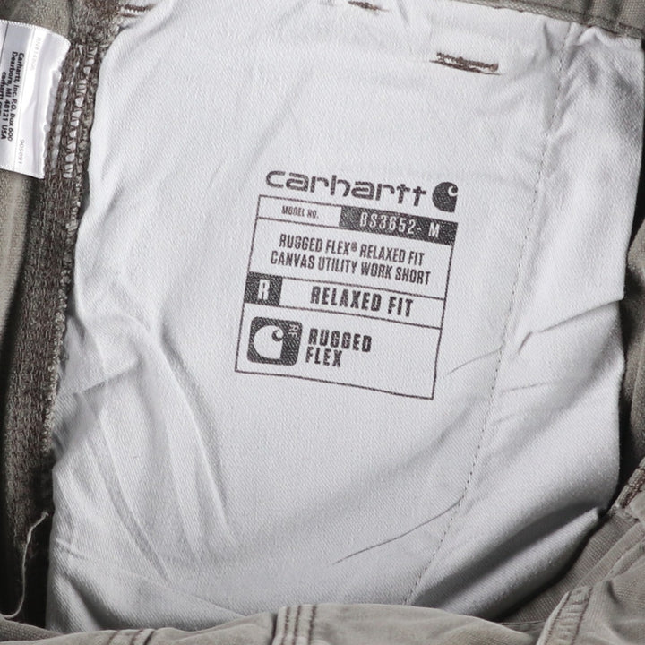 Carhartt Relaxed Fit Duck Painter Shorts, Men's W37 cotton Khaki type sage green Vintage Second Hand