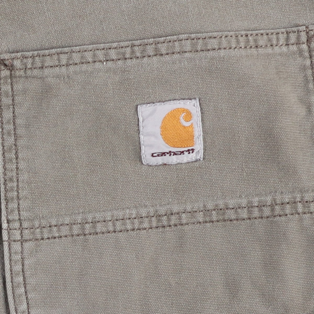 Carhartt Relaxed Fit Duck Painter Shorts, Men's W37 cotton Khaki type sage green Vintage Second Hand