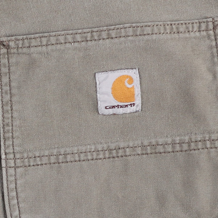 Carhartt Relaxed Fit Duck Painter Shorts, Men's W37 cotton Khaki type sage green Vintage Second Hand