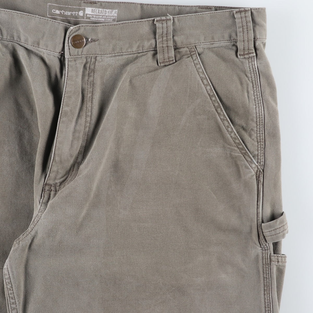 Carhartt Relaxed Fit Duck Painter Shorts, Men's W37 cotton Khaki type sage green Vintage Second Hand