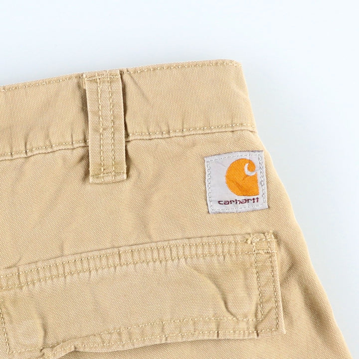 Carhartt Relaxed Fit Duck Cargo Shorts, Men's, W33 equivalent cotton Beige type Vintage Second Hand