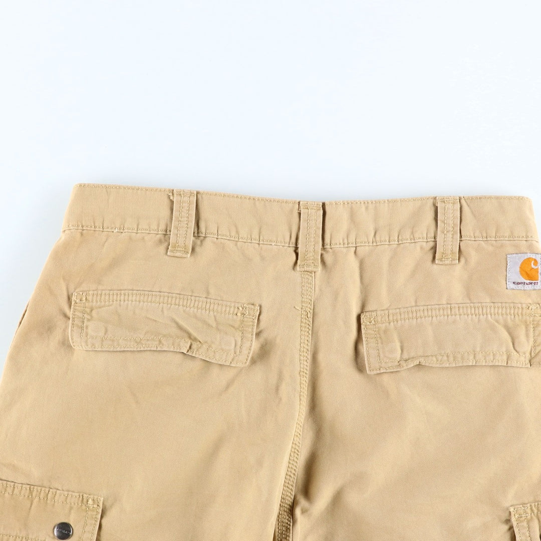 Carhartt Relaxed Fit Duck Cargo Shorts, Men's, W33 equivalent cotton Beige type Vintage Second Hand