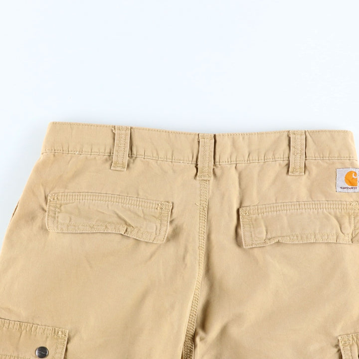 Carhartt Relaxed Fit Duck Cargo Shorts, Men's, W33 equivalent cotton Beige type Vintage Second Hand