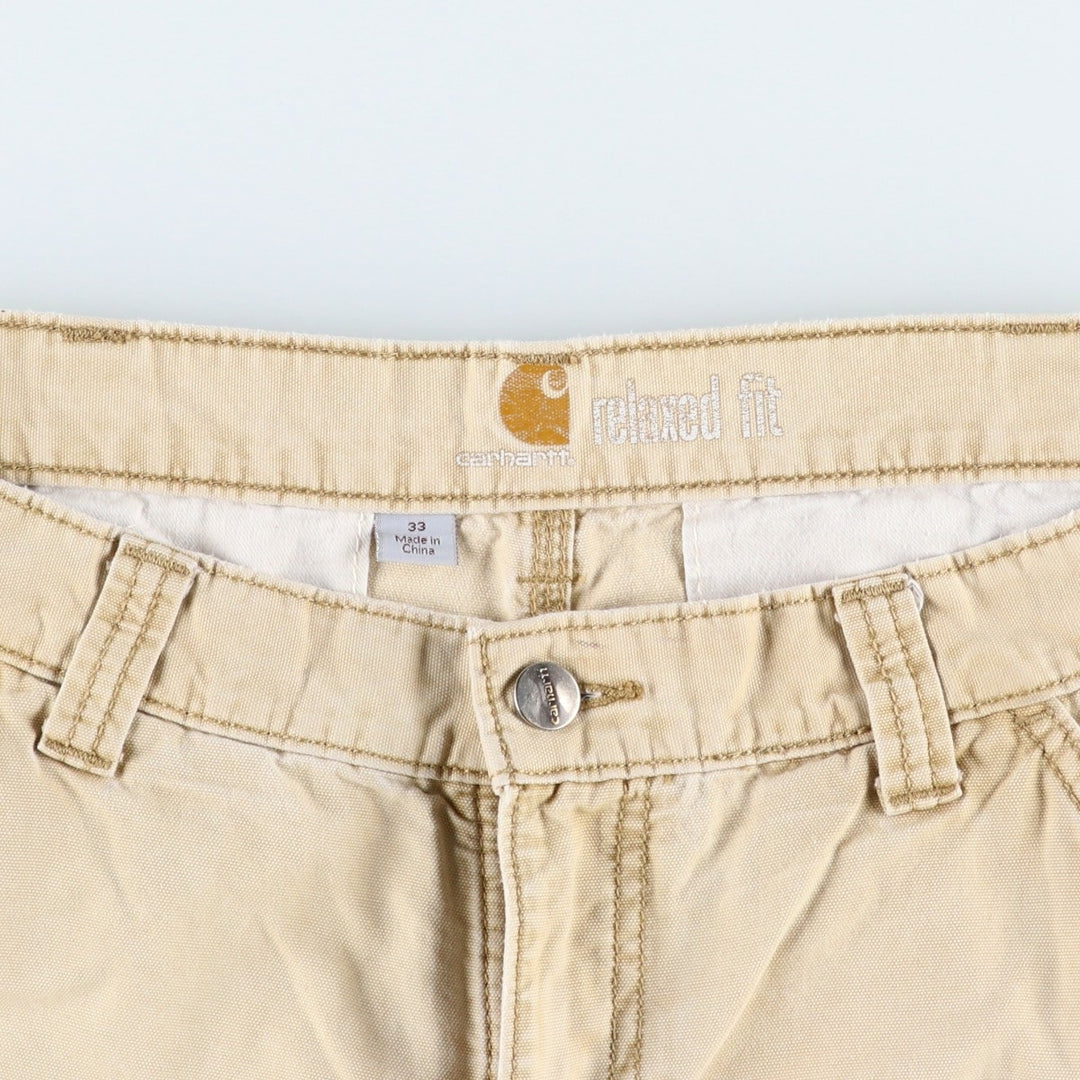 Carhartt Relaxed Fit Duck Cargo Shorts, Men's, W33 equivalent cotton unbleached Vintage Second Hand