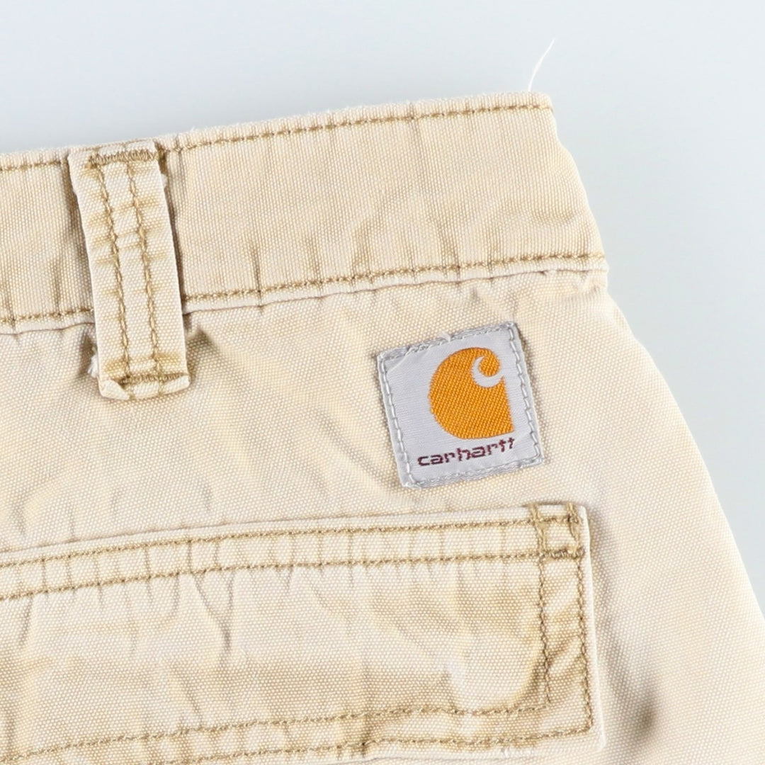 Carhartt Relaxed Fit Duck Cargo Shorts, Men's, W33 equivalent cotton unbleached Vintage Second Hand