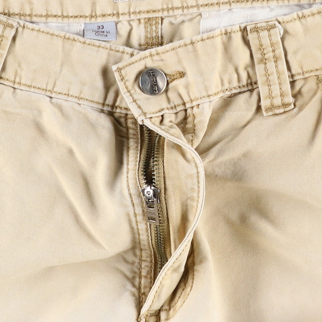 Carhartt Relaxed Fit Duck Cargo Shorts, Men's, W33 equivalent cotton unbleached Vintage Second Hand