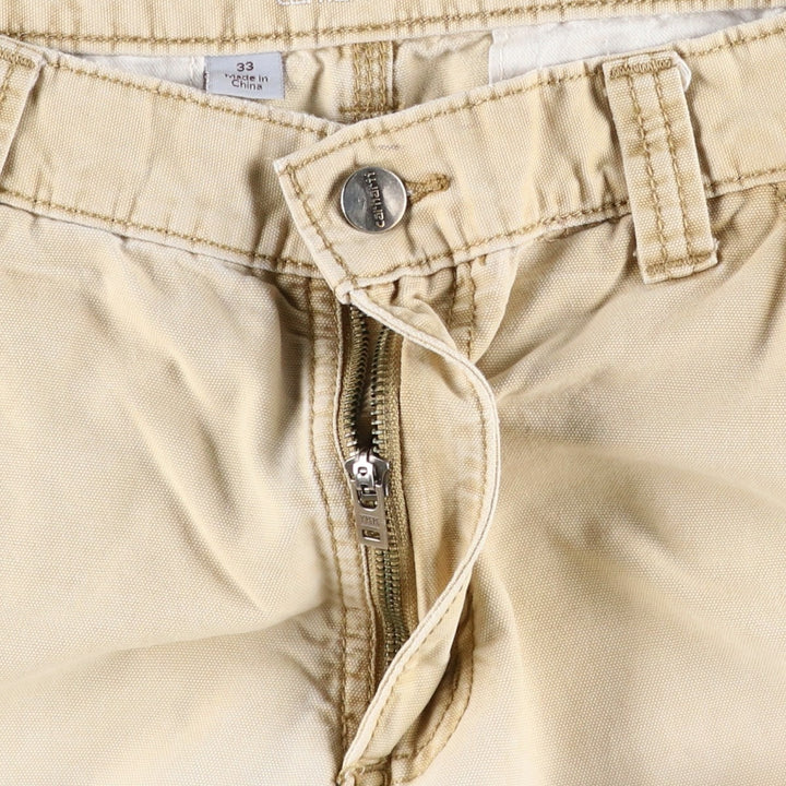 Carhartt Relaxed Fit Duck Cargo Shorts, Men's, W33 equivalent cotton unbleached Vintage Second Hand