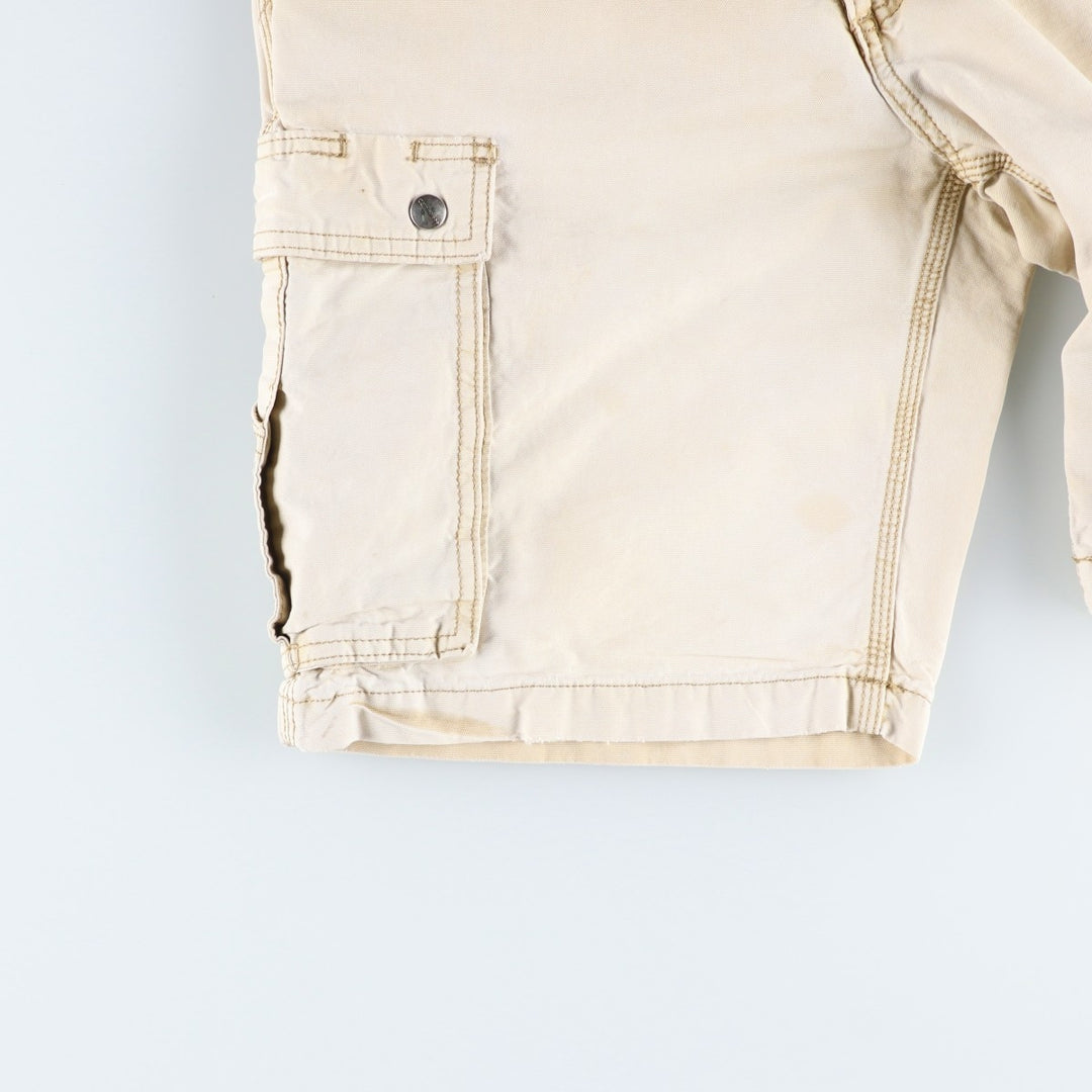 Carhartt Relaxed Fit Duck Cargo Shorts, Men's, W33 equivalent cotton unbleached Vintage Second Hand