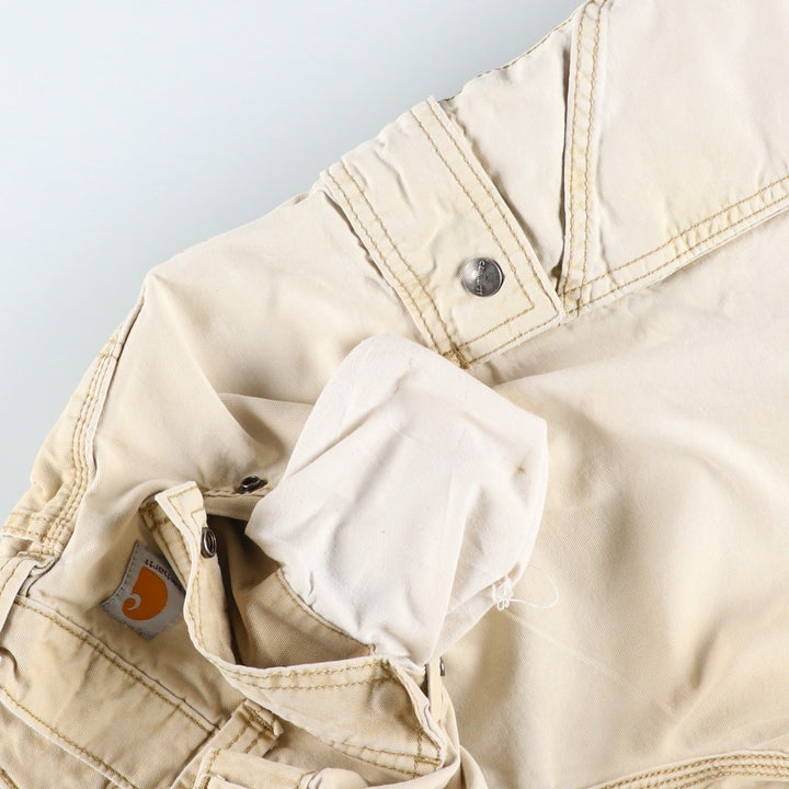Carhartt Relaxed Fit Duck Cargo Shorts, Men's, W33 equivalent cotton unbleached Vintage Second Hand