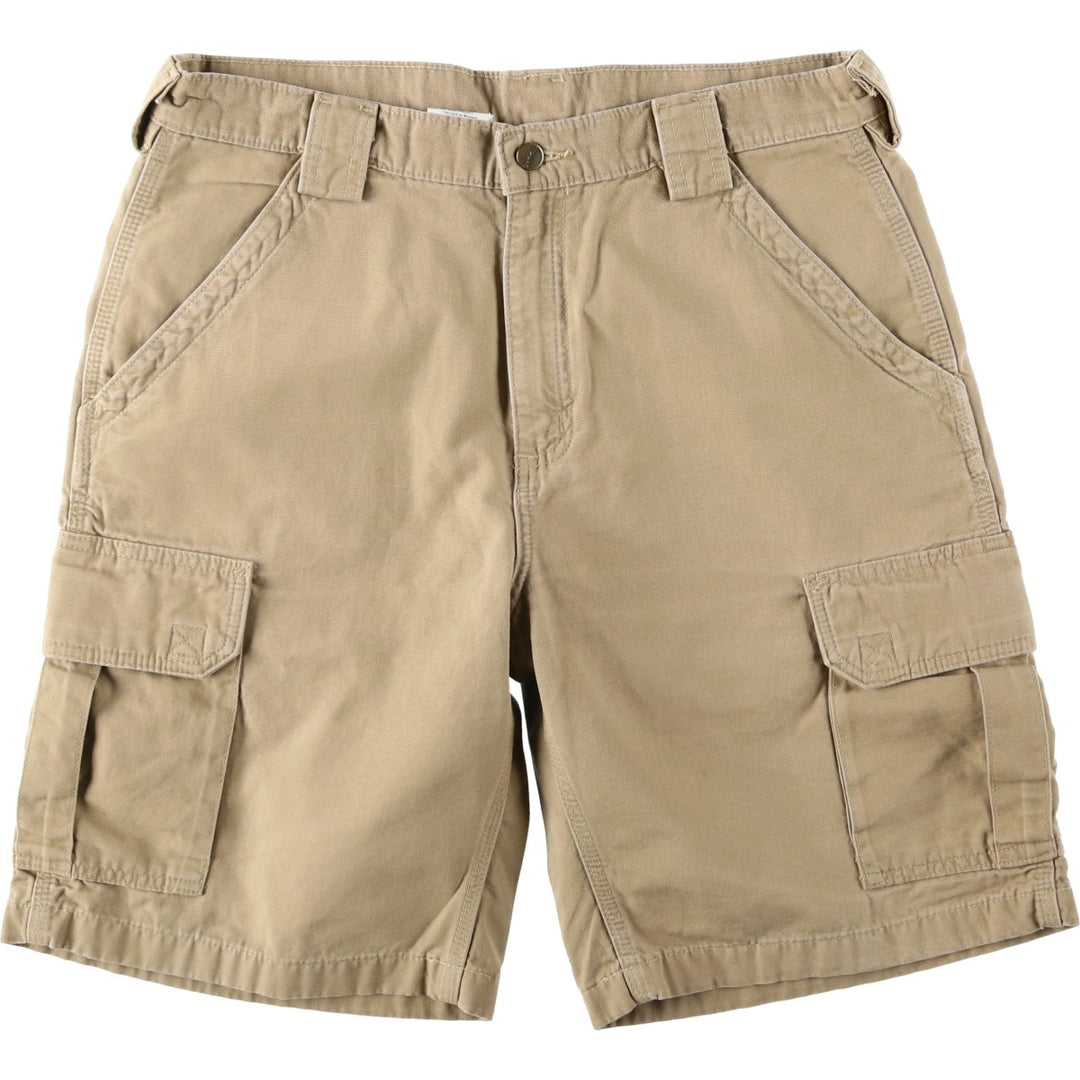 2000'S Carhartt Duck Cargo Shorts, Men's Size W35 (approx.) cotton Beige type Vintage Second Hand