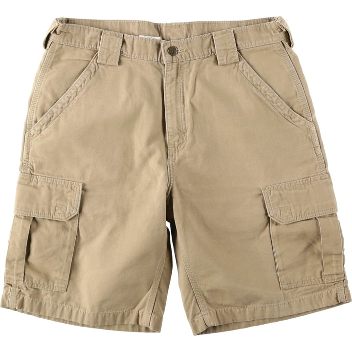 2000'S Carhartt Duck Cargo Shorts, Men's Size W35 (approx.) cotton Beige type Vintage Second Hand