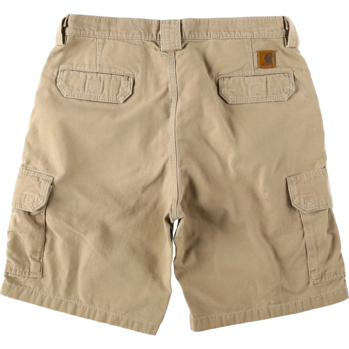 2000'S Carhartt Duck Cargo Shorts, Men's Size W35 (approx.) cotton Beige type Vintage Second Hand