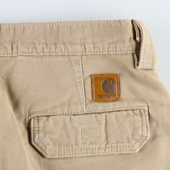 2000'S Carhartt Duck Cargo Shorts, Men's Size W35 (approx.) cotton Beige type Vintage Second Hand