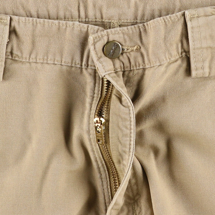 2000'S Carhartt Duck Cargo Shorts, Men's Size W35 (approx.) cotton Beige type Vintage Second Hand