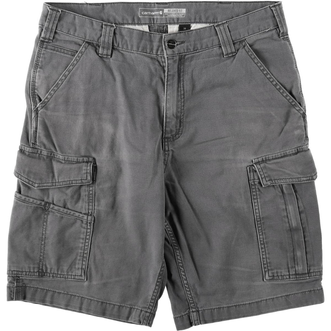 Carhartt Relaxed Fit Duck Canvas Cargo Shorts (Men's W34 equivalent) cotton gray type Vintage Second Hand