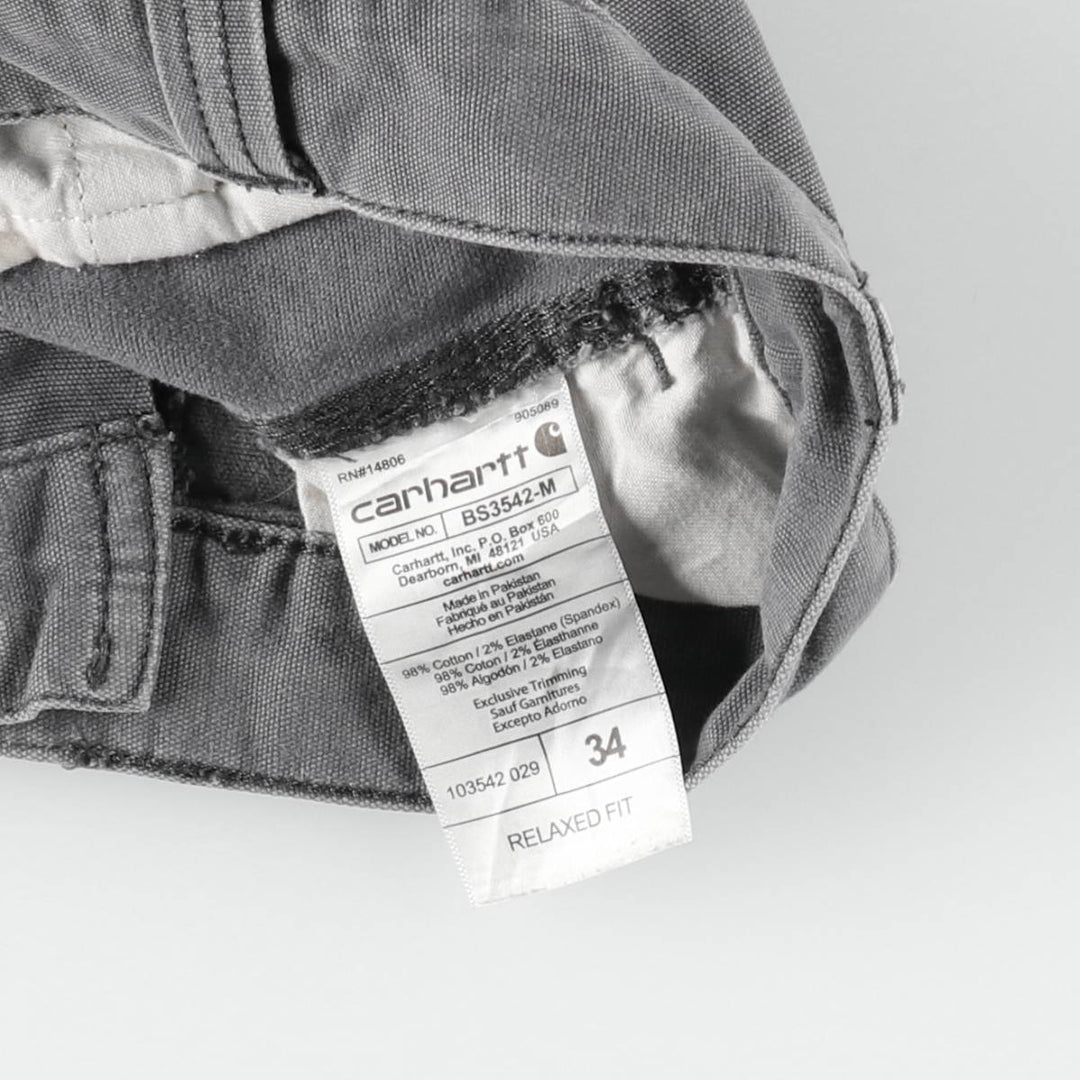 Carhartt Relaxed Fit Duck Canvas Cargo Shorts (Men's W34 equivalent) cotton gray type Vintage Second Hand