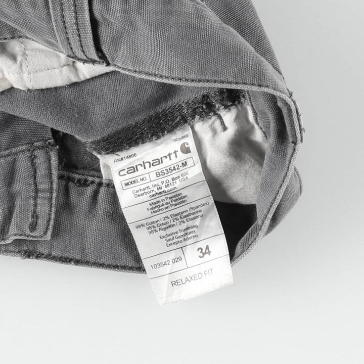 Carhartt Relaxed Fit Duck Canvas Cargo Shorts (Men's W34 equivalent) cotton gray type Vintage Second Hand