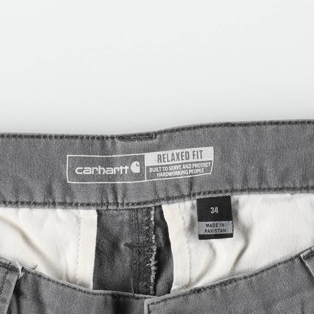 Carhartt Relaxed Fit Duck Canvas Cargo Shorts (Men's W34 equivalent) cotton gray type Vintage Second Hand