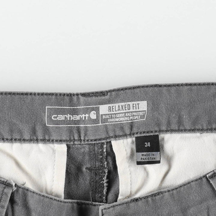 Carhartt Relaxed Fit Duck Canvas Cargo Shorts (Men's W34 equivalent) cotton gray type Vintage Second Hand