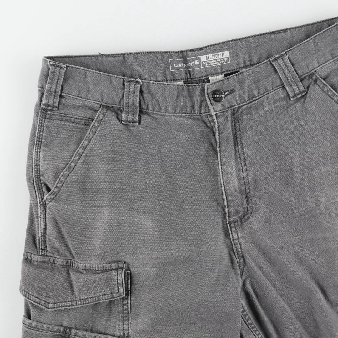 Carhartt Relaxed Fit Duck Canvas Cargo Shorts (Men's W34 equivalent) cotton gray type Vintage Second Hand