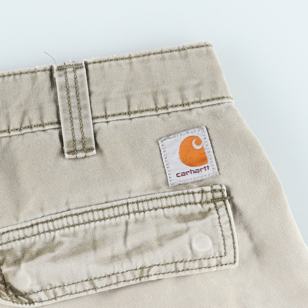 Carhartt Relaxed Fit Duck Cargo Shorts, Men's, W35 equivalent cotton Khaki type Vintage Second Hand