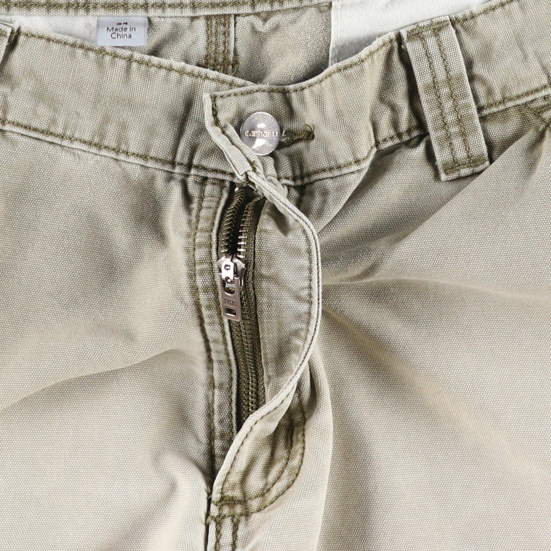Carhartt Relaxed Fit Duck Cargo Shorts, Men's, W35 equivalent cotton Khaki type Vintage Second Hand