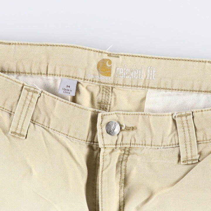 Carhartt Relaxed Fit Duck Cargo Shorts, Men's, W35 equivalent cotton unbleached Vintage Second Hand