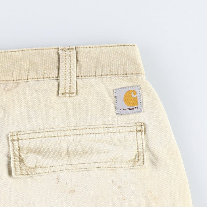 Carhartt Relaxed Fit Duck Cargo Shorts, Men's, W35 equivalent cotton unbleached Vintage Second Hand