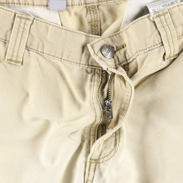 Carhartt Relaxed Fit Duck Cargo Shorts, Men's, W35 equivalent cotton unbleached Vintage Second Hand