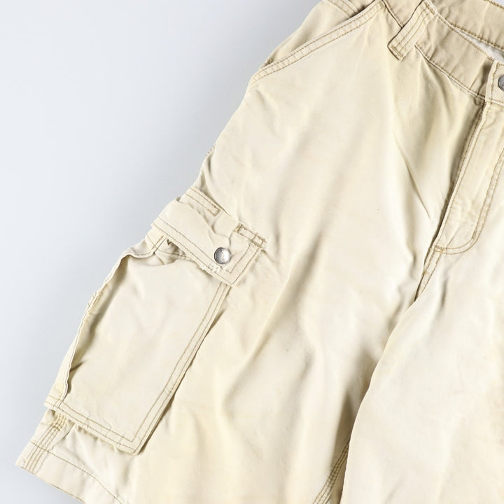 Carhartt Relaxed Fit Duck Cargo Shorts, Men's, W35 equivalent cotton unbleached Vintage Second Hand