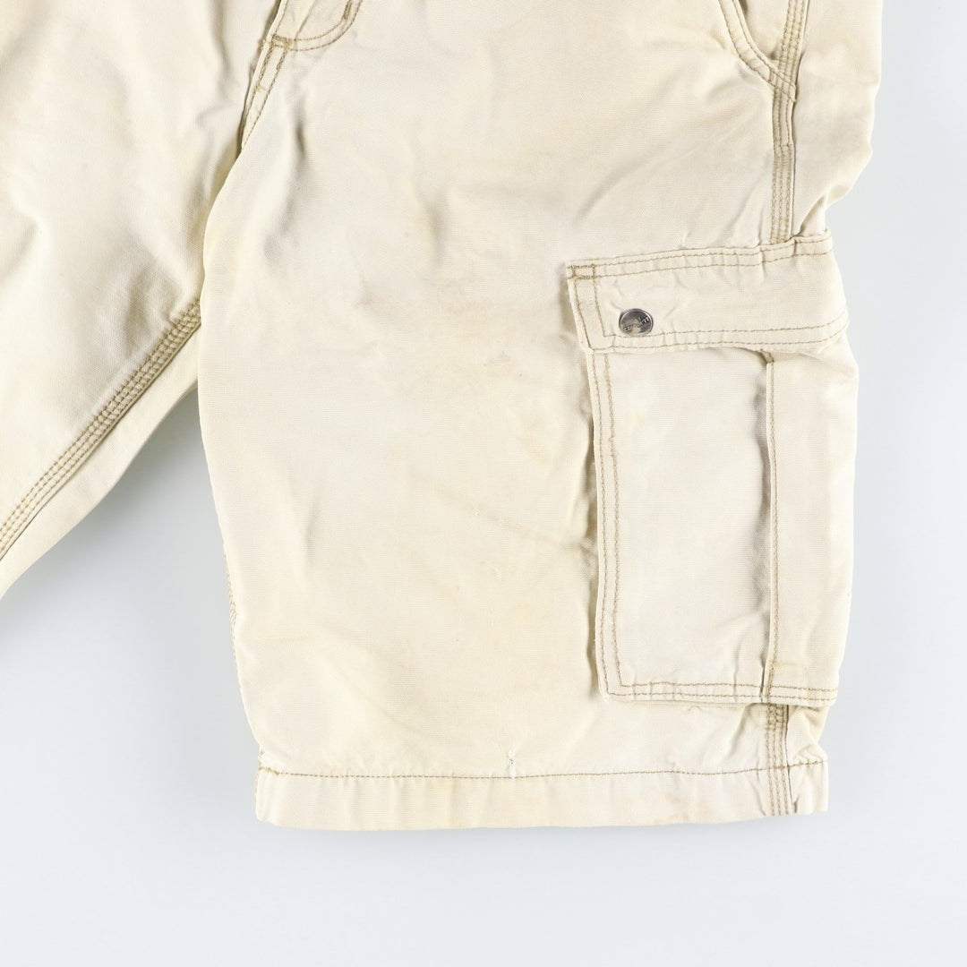 Carhartt Relaxed Fit Duck Cargo Shorts, Men's, W35 equivalent cotton unbleached Vintage Second Hand