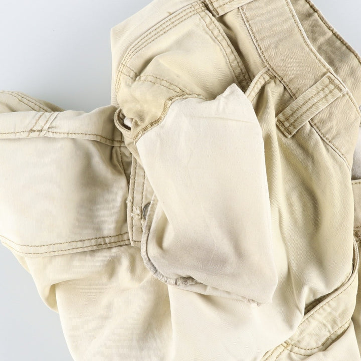 Carhartt Relaxed Fit Duck Cargo Shorts, Men's, W35 equivalent cotton unbleached Vintage Second Hand