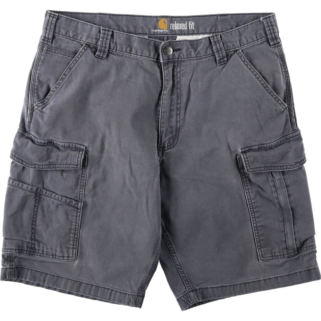 Carhartt Relaxed Fit Duck Cargo Shorts, Men's, W36 cotton Charcoal Vintage Second Hand