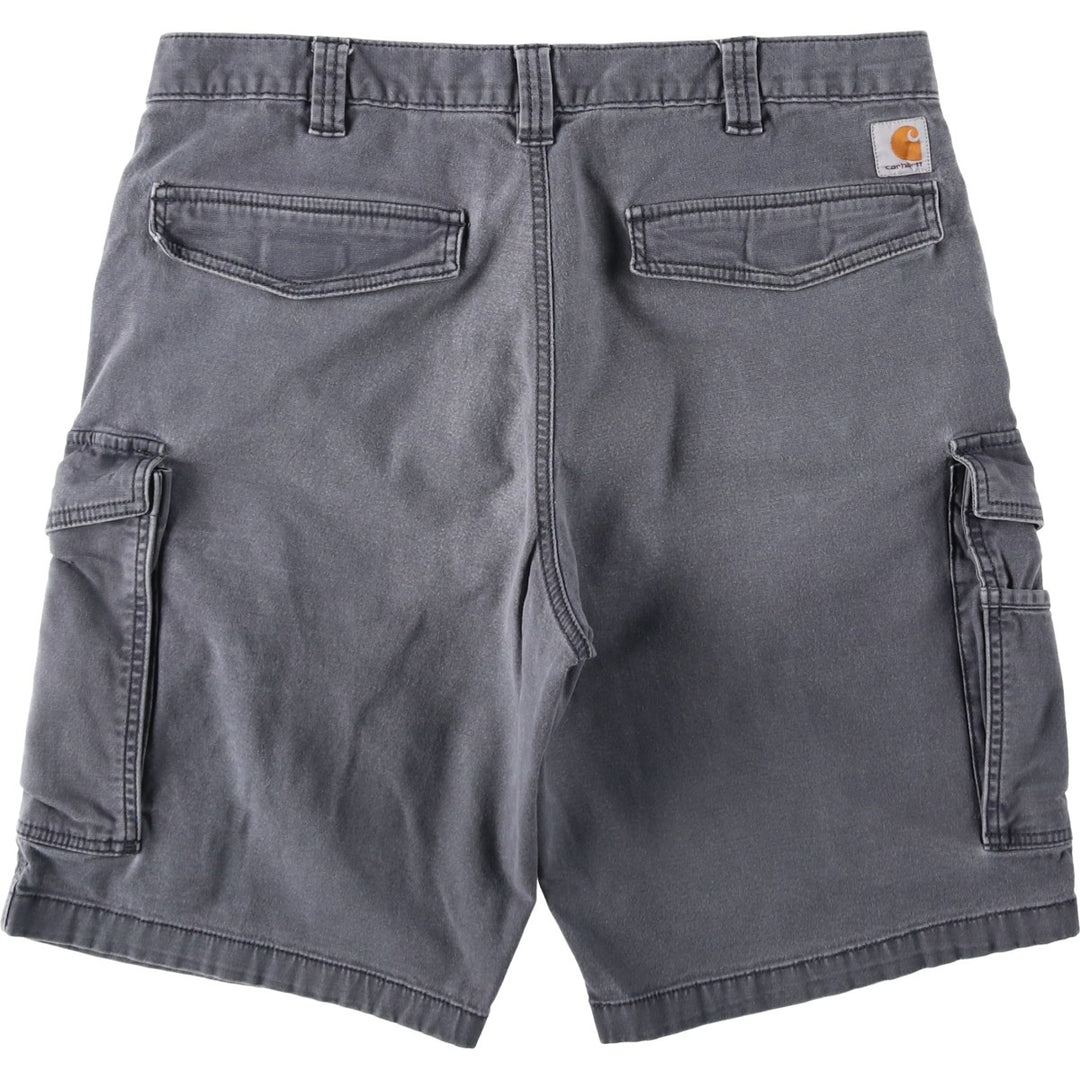 Carhartt Relaxed Fit Duck Cargo Shorts, Men's, W36 cotton Charcoal Vintage Second Hand