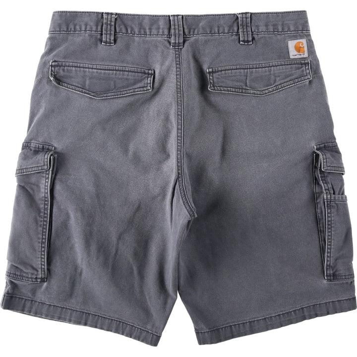 Carhartt Relaxed Fit Duck Cargo Shorts, Men's, W36 cotton Charcoal Vintage Second Hand