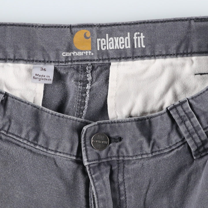 Carhartt Relaxed Fit Duck Cargo Shorts, Men's, W36 cotton Charcoal Vintage Second Hand