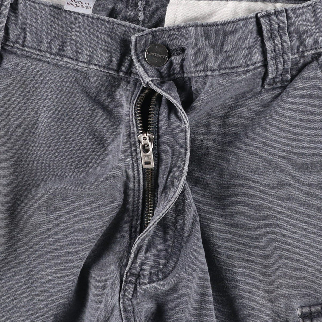 Carhartt Relaxed Fit Duck Cargo Shorts, Men's, W36 cotton Charcoal Vintage Second Hand