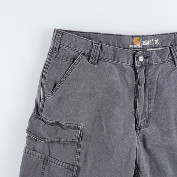 Carhartt Relaxed Fit Duck Cargo Shorts, Men's, W36 cotton Charcoal Vintage Second Hand