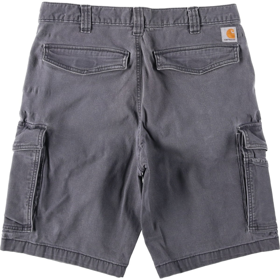 Carhartt Relaxed Fit Duck Cargo Shorts, Men's, W33 equivalent cotton Charcoal Vintage Second Hand