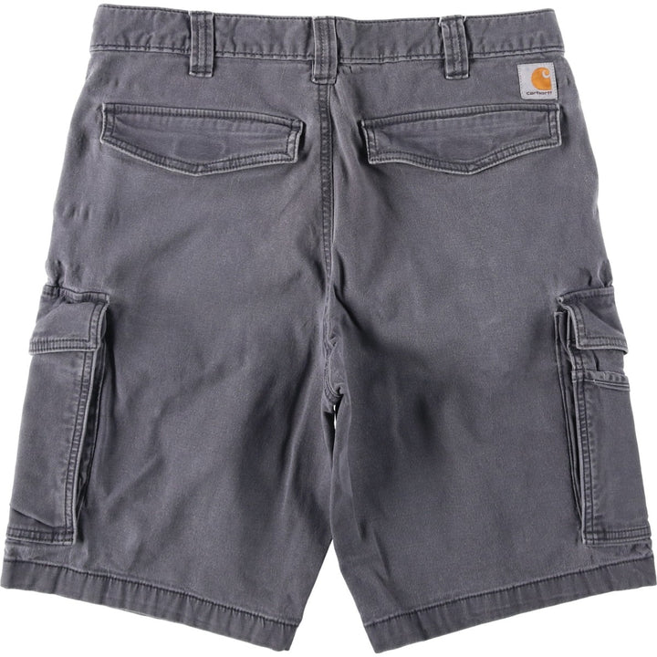 Carhartt Relaxed Fit Duck Cargo Shorts, Men's, W33 equivalent cotton Charcoal Vintage Second Hand
