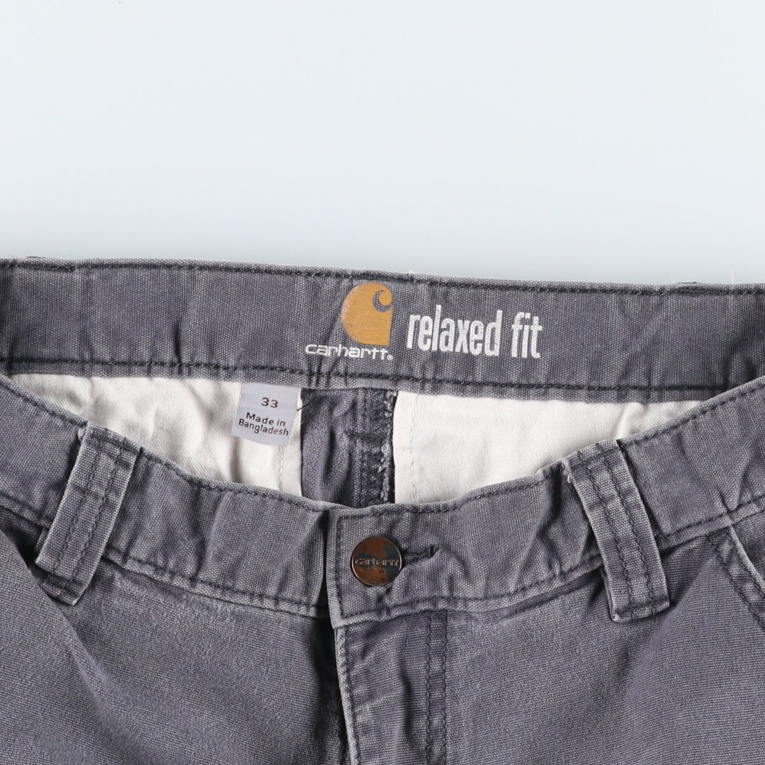 Carhartt Relaxed Fit Duck Cargo Shorts, Men's, W33 equivalent cotton Charcoal Vintage Second Hand