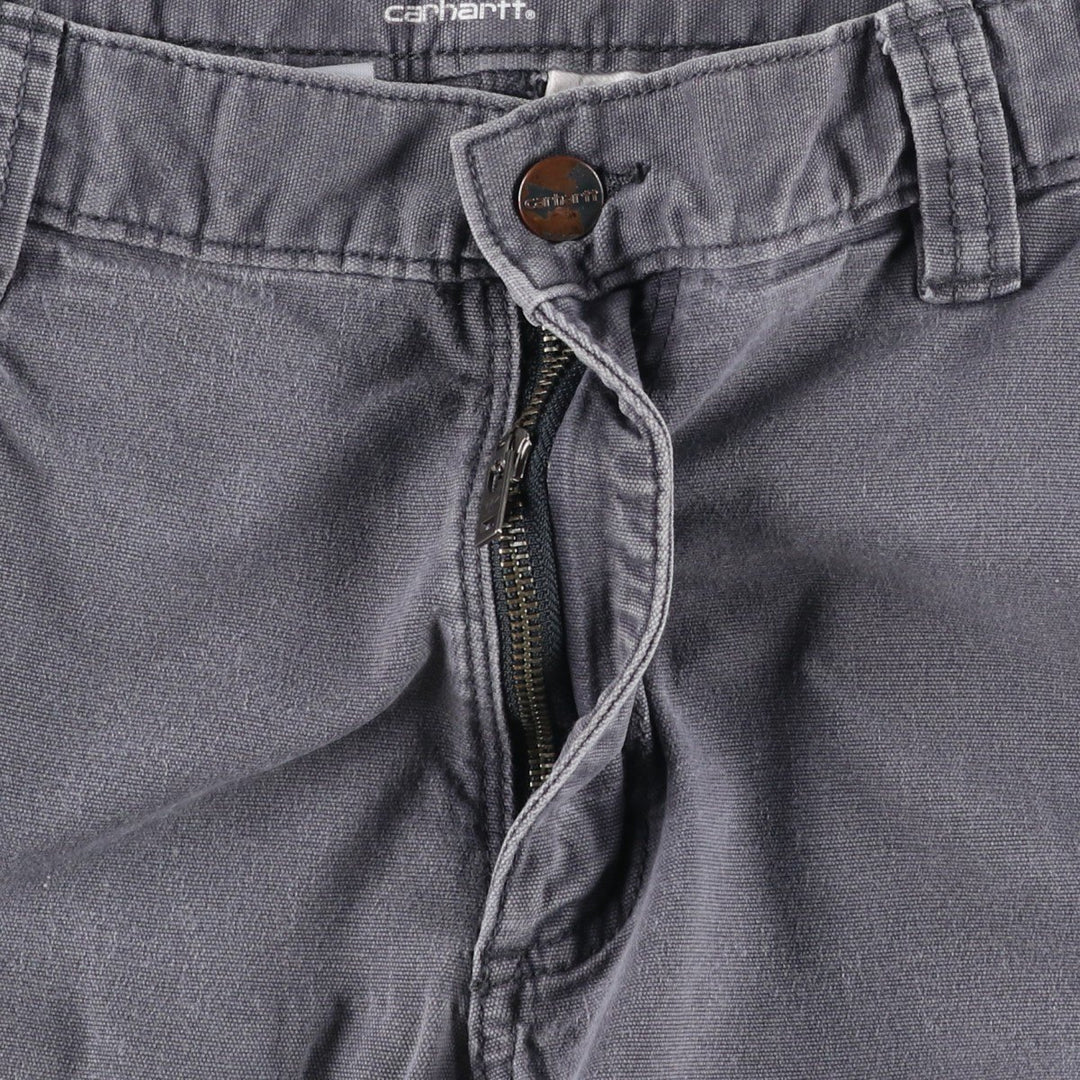 Carhartt Relaxed Fit Duck Cargo Shorts, Men's, W33 equivalent cotton Charcoal Vintage Second Hand