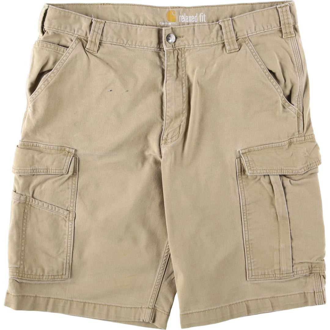 Carhartt Relaxed Fit Duck Cargo Shorts, Men's, W36 cotton Beige type Vintage Second Hand